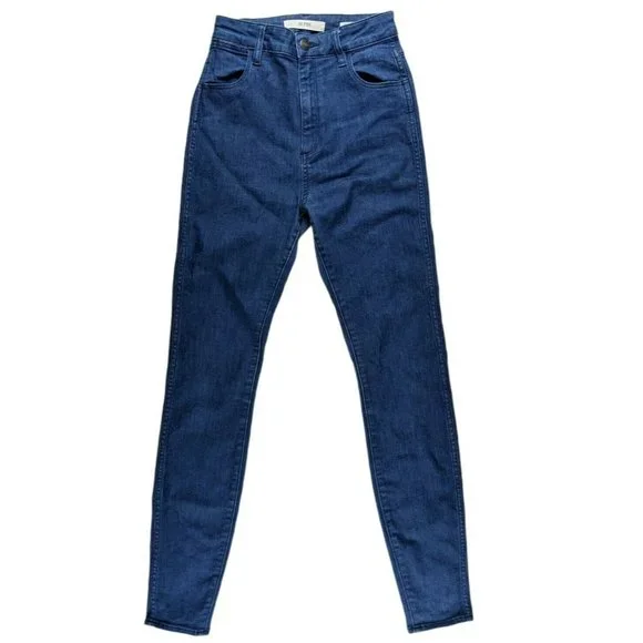 Wrangler Hi Pins High Waist Light Blue Skinny Leg Womens Jeans - Size 7 - Picture 2 of 7